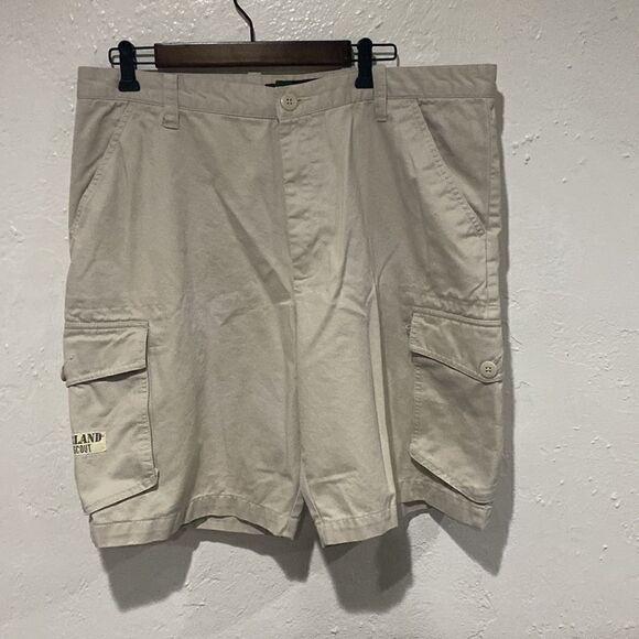 Timberland Khaki Beige Casual Flat Front Cargo Shorts Outdoor Hiking Size 38 - Picture 1 of 5